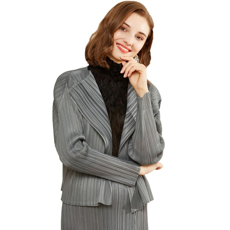 Autumn 2019 new long-sleeved short shawl cardigan dress coat for women